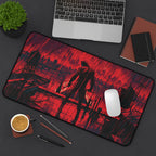 Vigilante Playmat | Red Noir Rainy City Comic Art