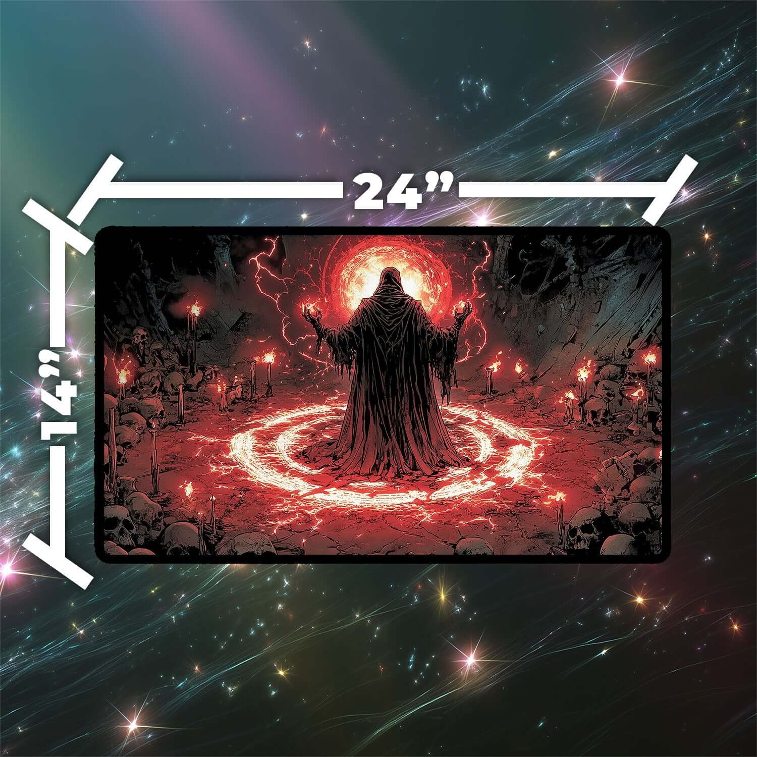 Dark Ritual Playmat | Magic the Gathering Playmat | Iconic Gothic Sorcery Playmat with Zones Option | 24x14 | 22x12 | 32x16 Sizes