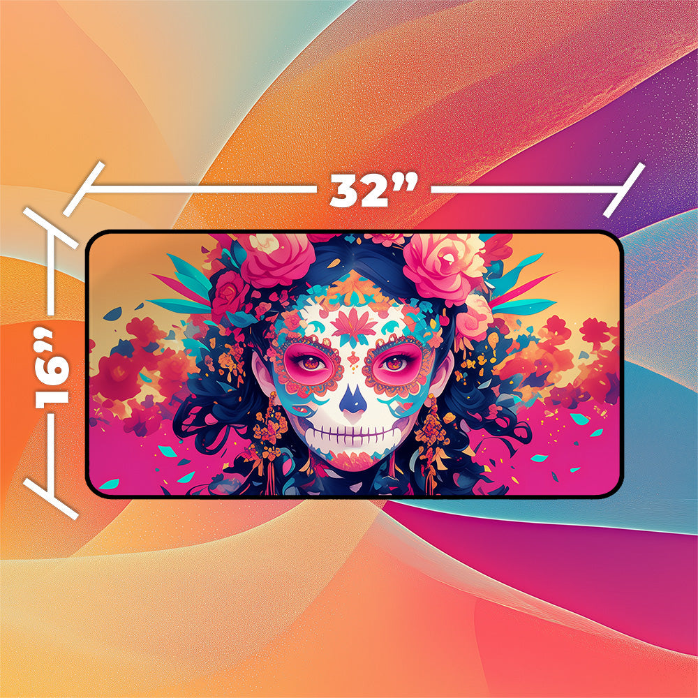 Day of the Dead Sugar Skull Woman Playmat