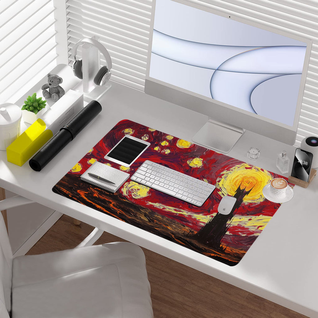 Starry Night Fortress Landscape Playmat - Borderless Stitched Edge (US Only)