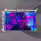 Cyberpunk Oni Mask Playmat (Borderless) | Neon Graffiti Mat