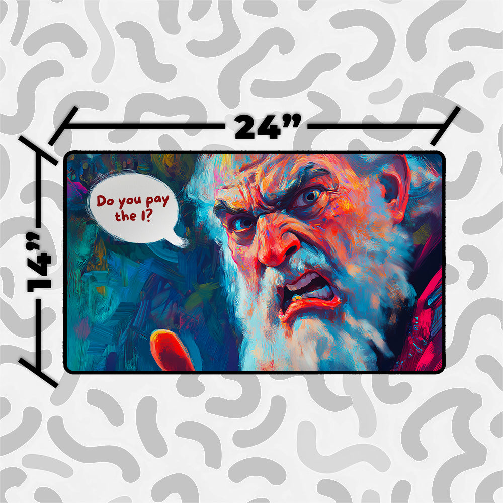 Funny TCG Playmat – Angry Tithe Collector