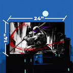 Donatello TMNT playmat laid flat showing full 24x14 desk mat size