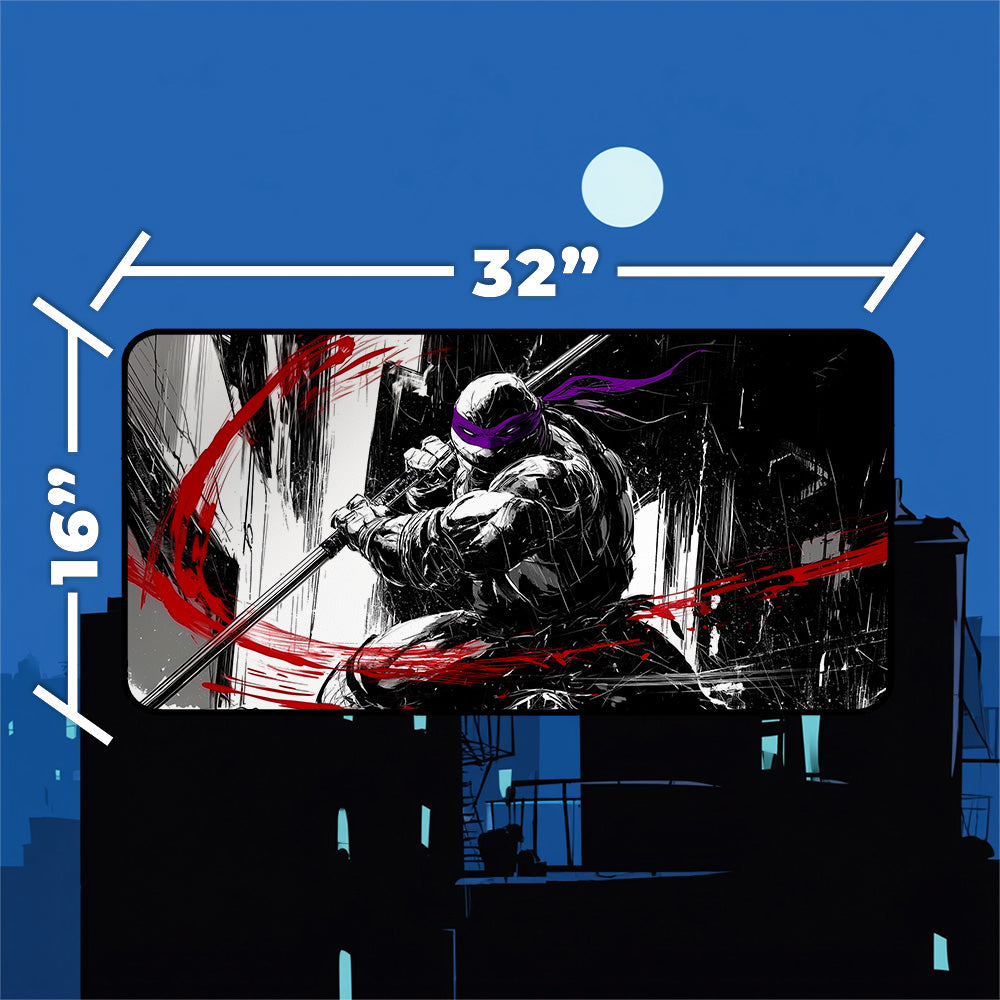 Donatello TMNT playmat black noir style MTG desk mat with optional zones