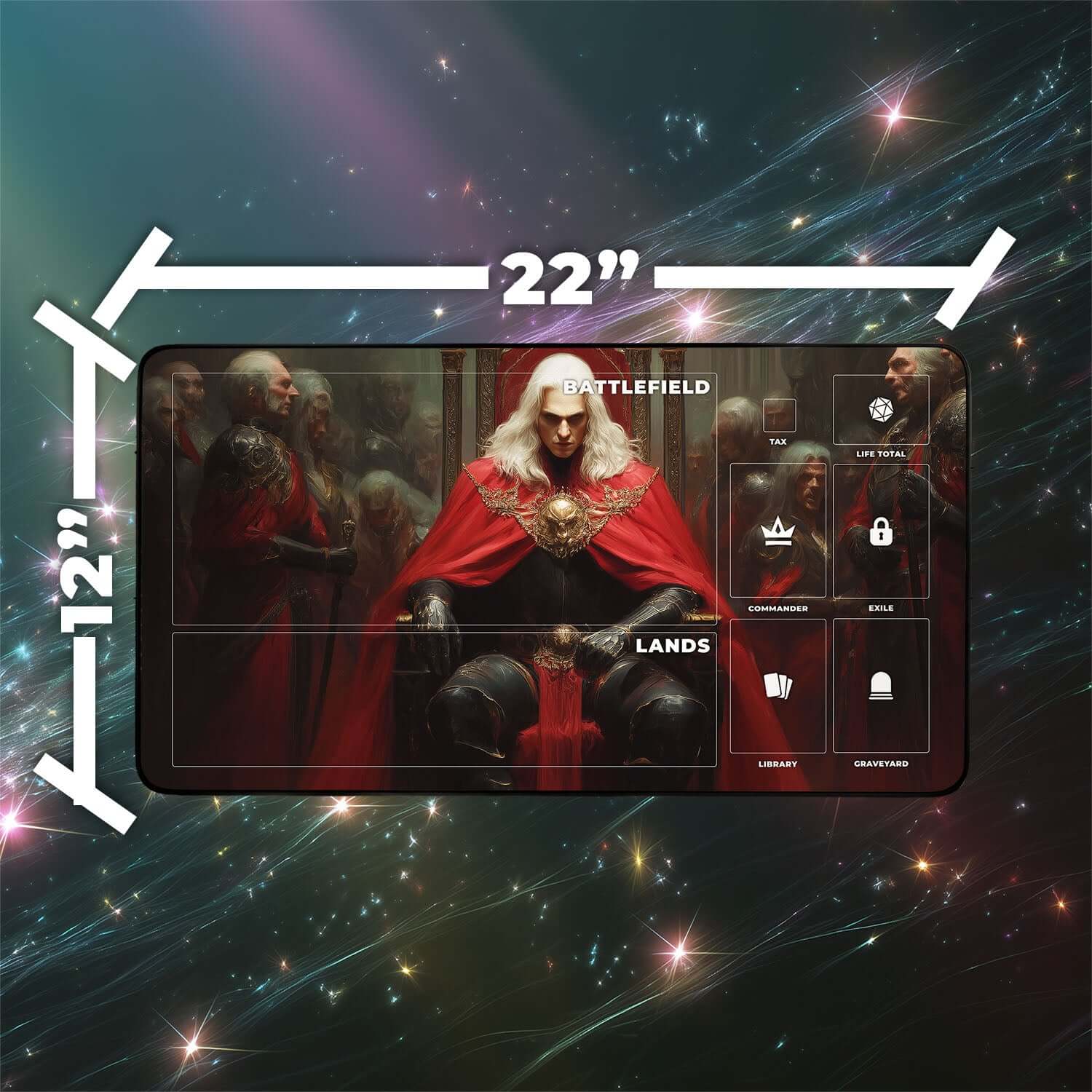 Edgar Markov Playmat | Magic the Gathering Playmat | Vampire Commander Playmat with Zones Option | 24x14 | 22x12 | 32x16 Sizes