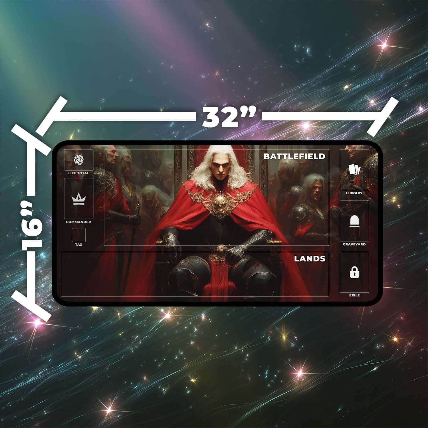 Edgar Markov Playmat | Magic the Gathering Playmat | Vampire Commander Playmat with Zones Option | 24x14 | 22x12 | 32x16 Sizes