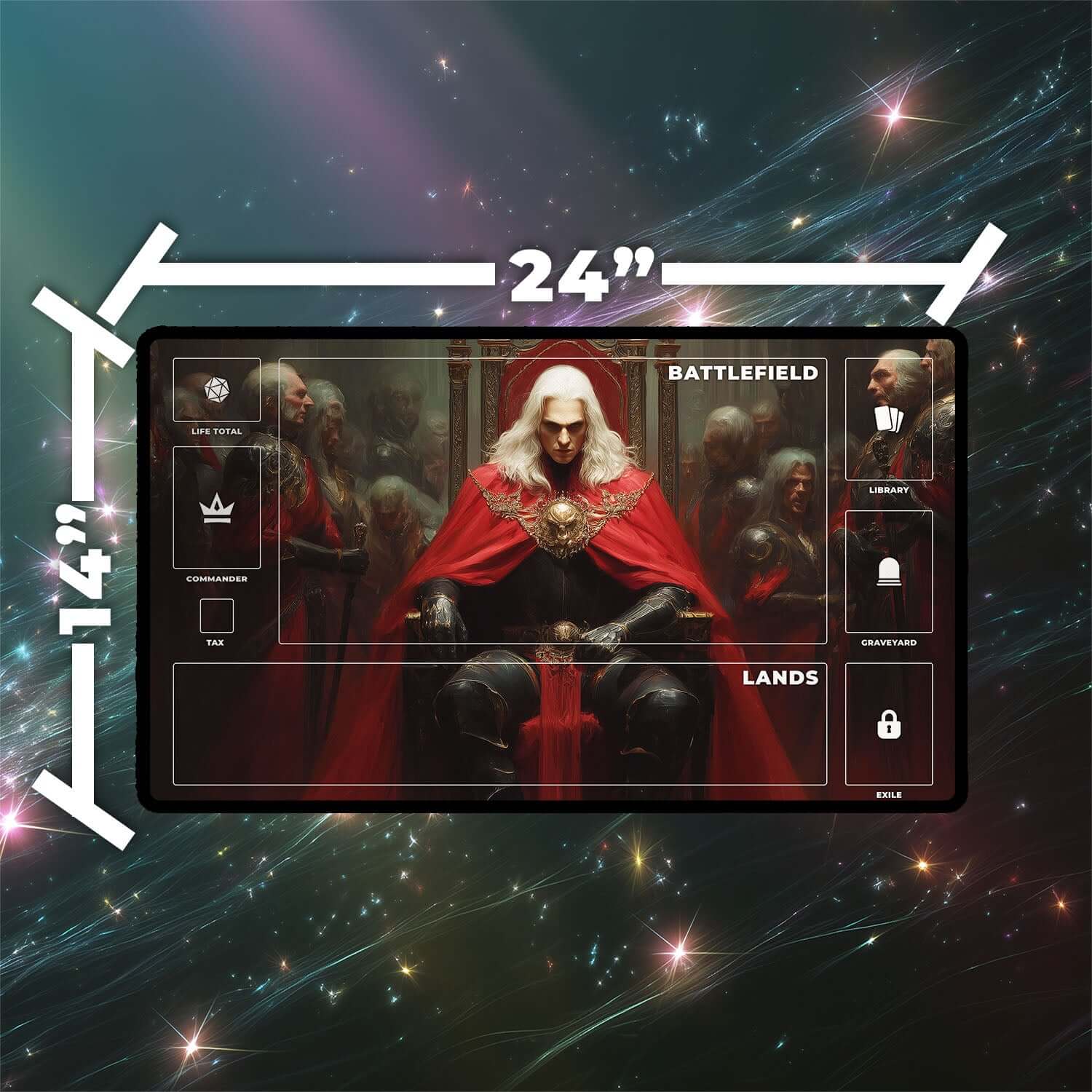 Edgar Markov Playmat | Magic the Gathering Playmat | Vampire Commander Playmat with Zones Option | 24x14 | 22x12 | 32x16 Sizes