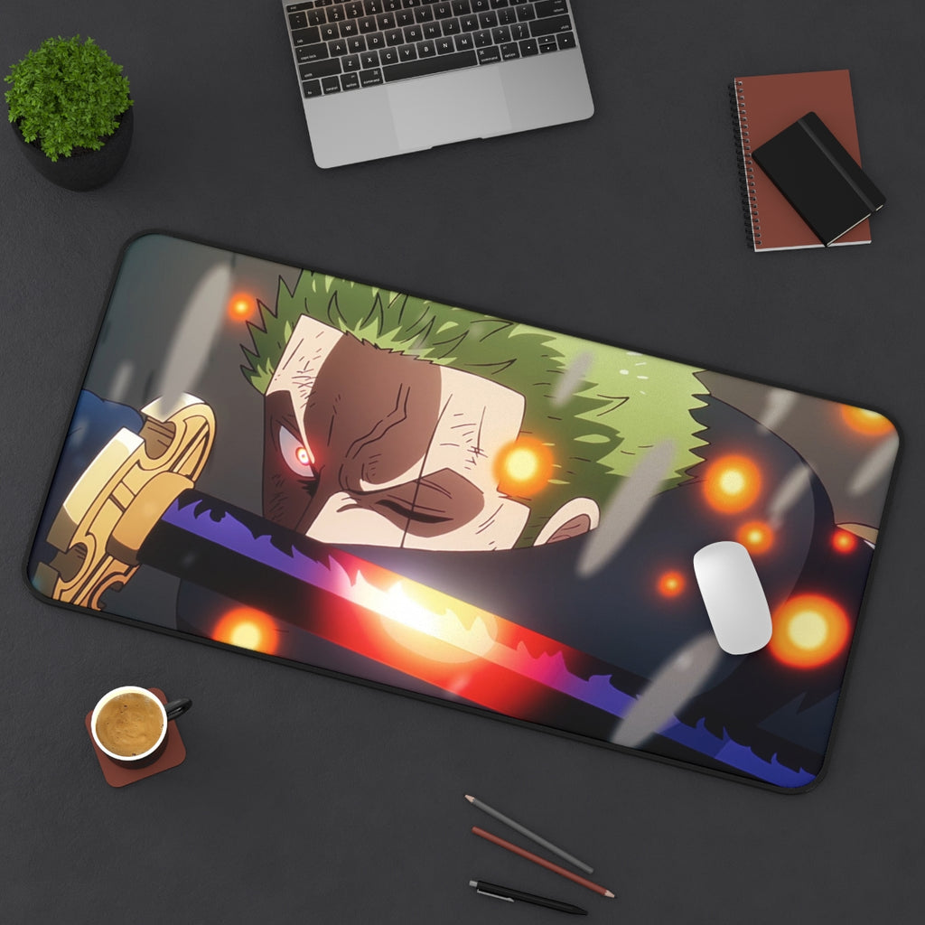 Egghead Zoro Playmat | One Piece Playmat | Battle with Lucci Playmat with Zones Option | 24x14 | 32x16 Sizes