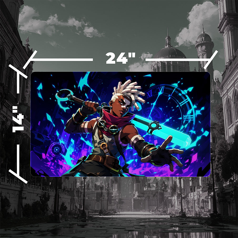 Time-Bending Prodigy Playmat (Borderless) | Neon Motion Mat