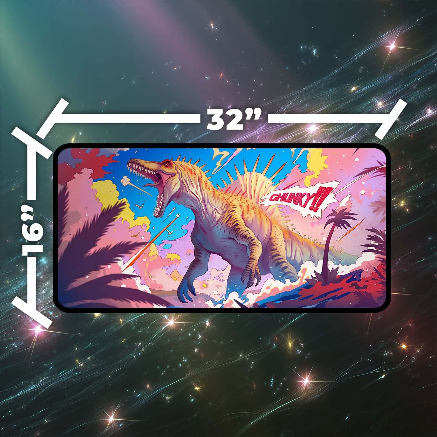 Chunky Etali, Primal Conqueror Playmat | Magic the Gathering Playmat | Iconic Dinosaur Playmat with Zones Option | 24x14 | 22x12 | 32x16 Sizes