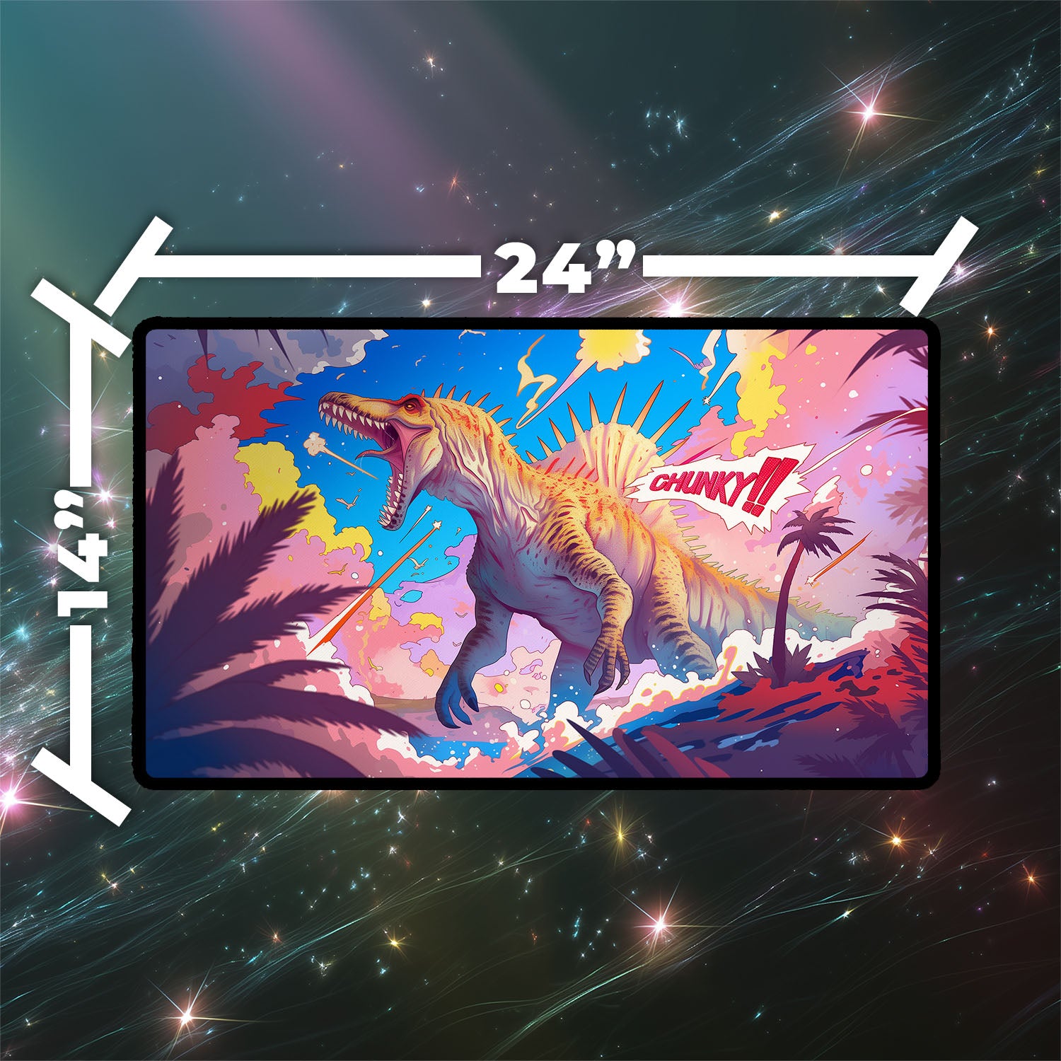 Chunky Etali, Primal Conqueror Playmat | Magic the Gathering Playmat | Iconic Dinosaur Playmat with Zones Option | 24x14 | 22x12 | 32x16 Sizes
