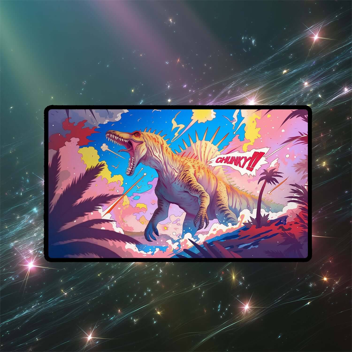 Chunky Etali, Primal Conqueror Playmat | Magic the Gathering Playmat | Iconic Dinosaur Playmat with Zones Option | 24x14 | 22x12 | 32x16 Sizes