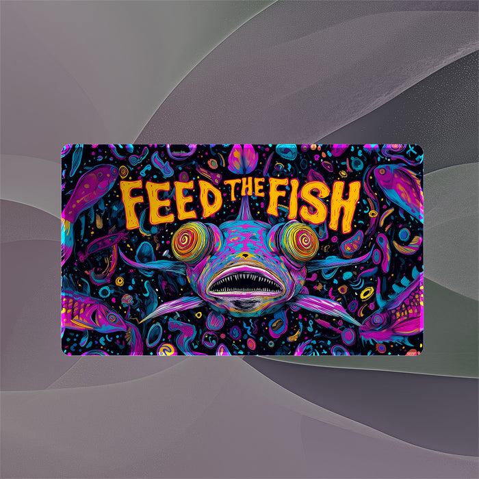Feed the Fish Playmat (Borderless) | Psychedelic Fish Mat