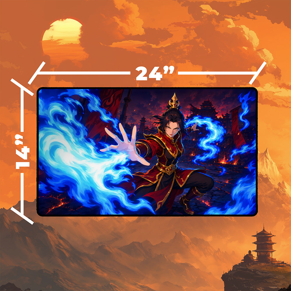 Blue Flame Battle Playmat | Precision Fire Anime Mat
