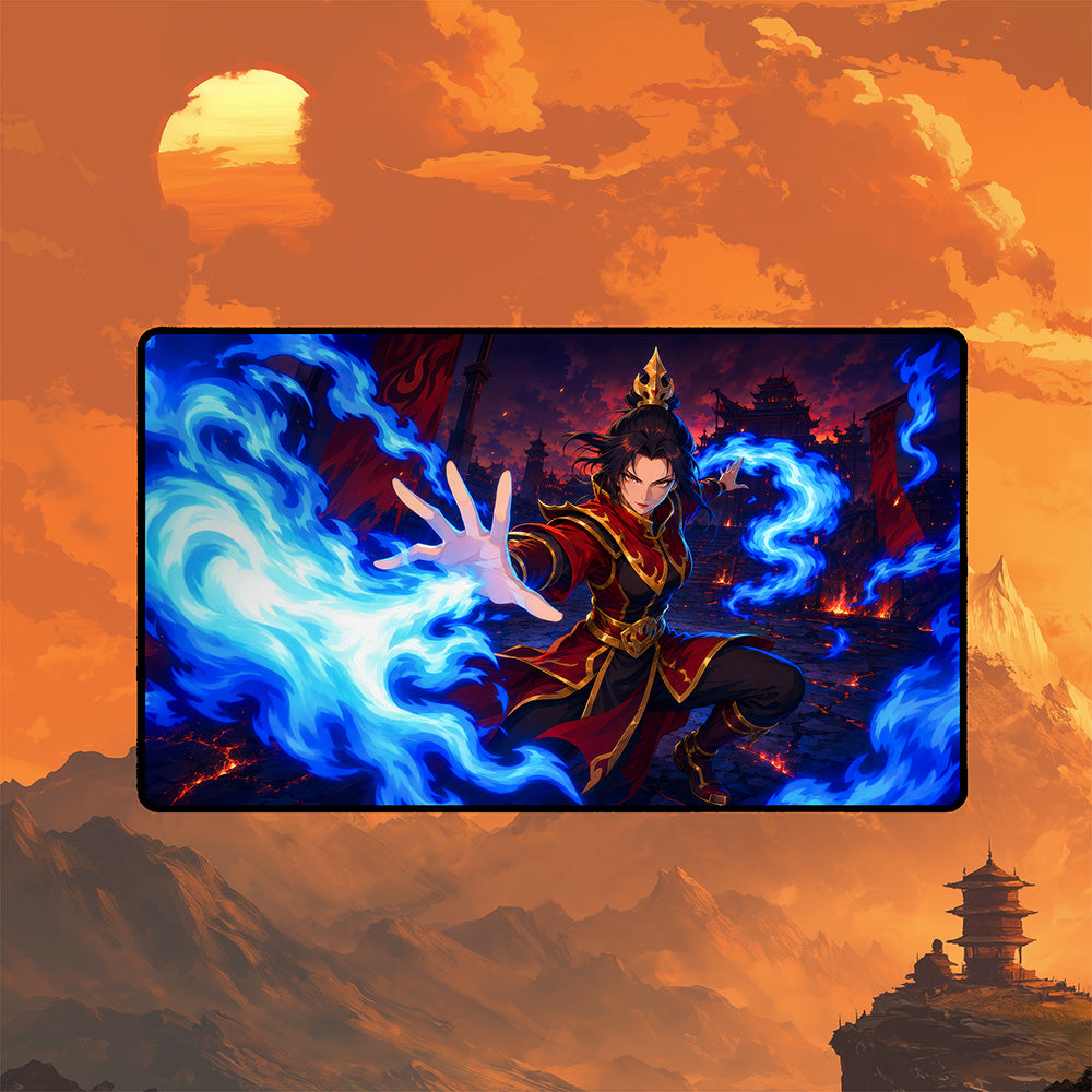 Blue Flame Battle Playmat | Precision Fire Anime Mat