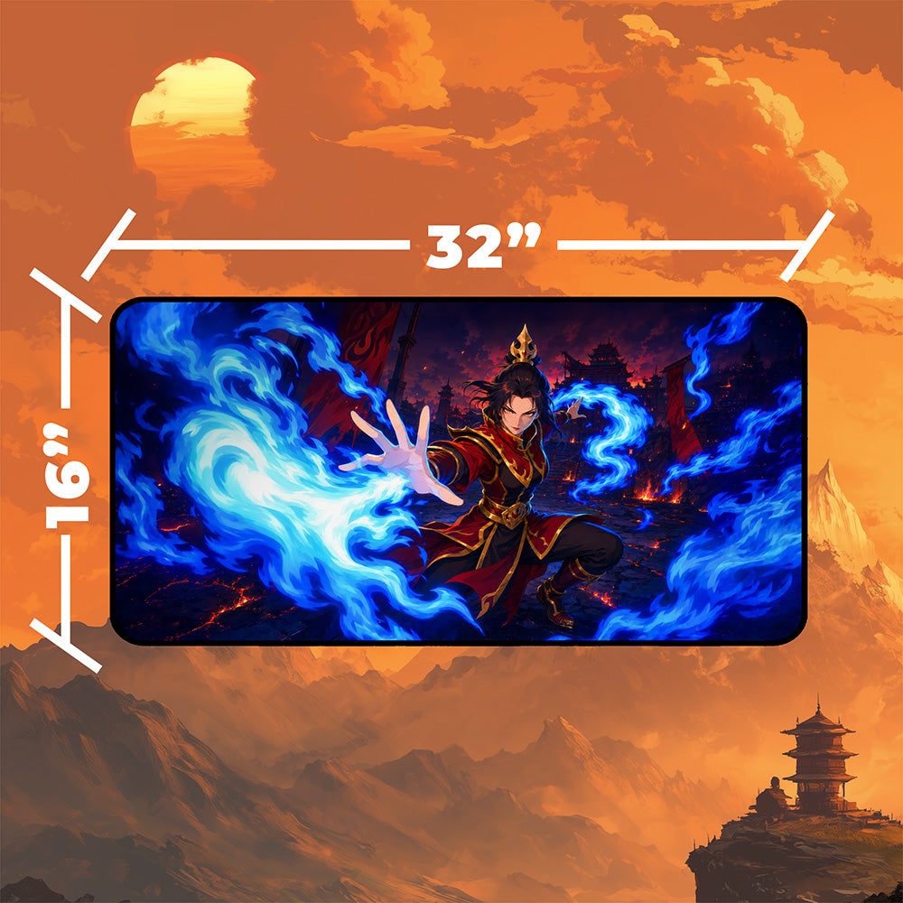 Blue Flame Battle Playmat | Precision Fire Anime Mat