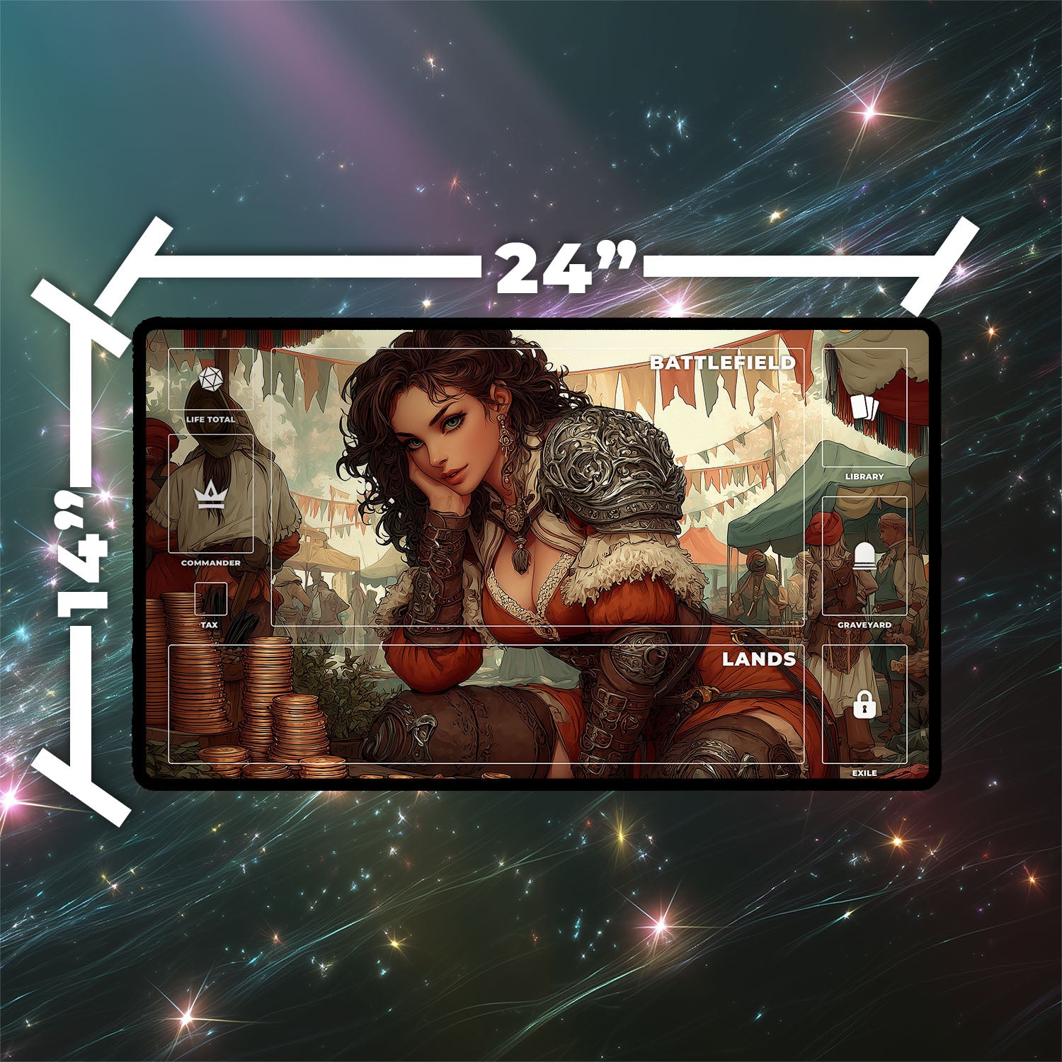 Gamble Playmat | Magic the Gathering Playmat | Iconic Spell Playmat with Zones Option | 24x14 | 32x16 Sizes