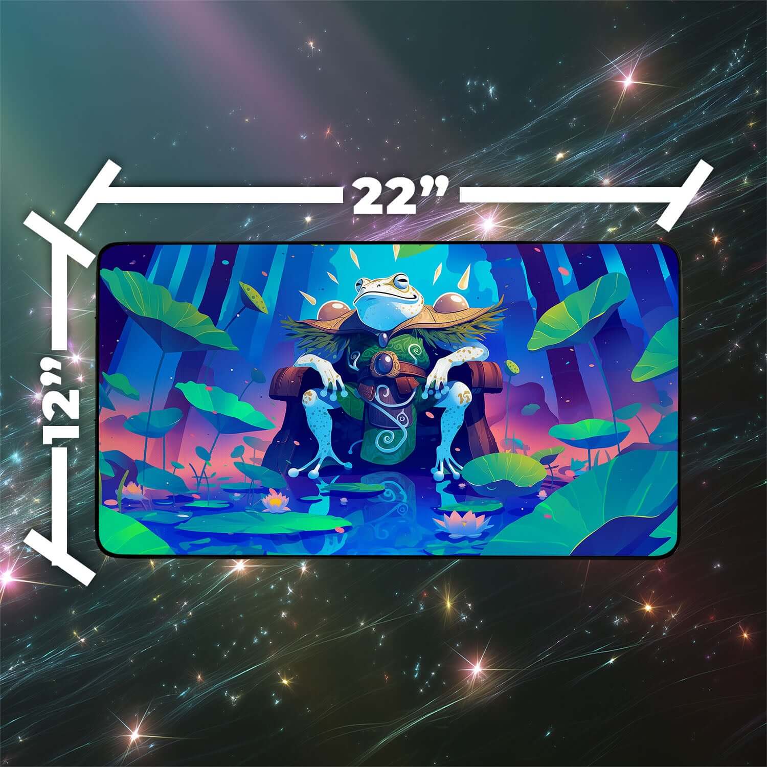 Glarb, Calamity’s Augur Playmat | Magic the Gathering Playmat | Frog King Playmat with Zones Option | 24x14 | 22x12 | 32x16 Sizes