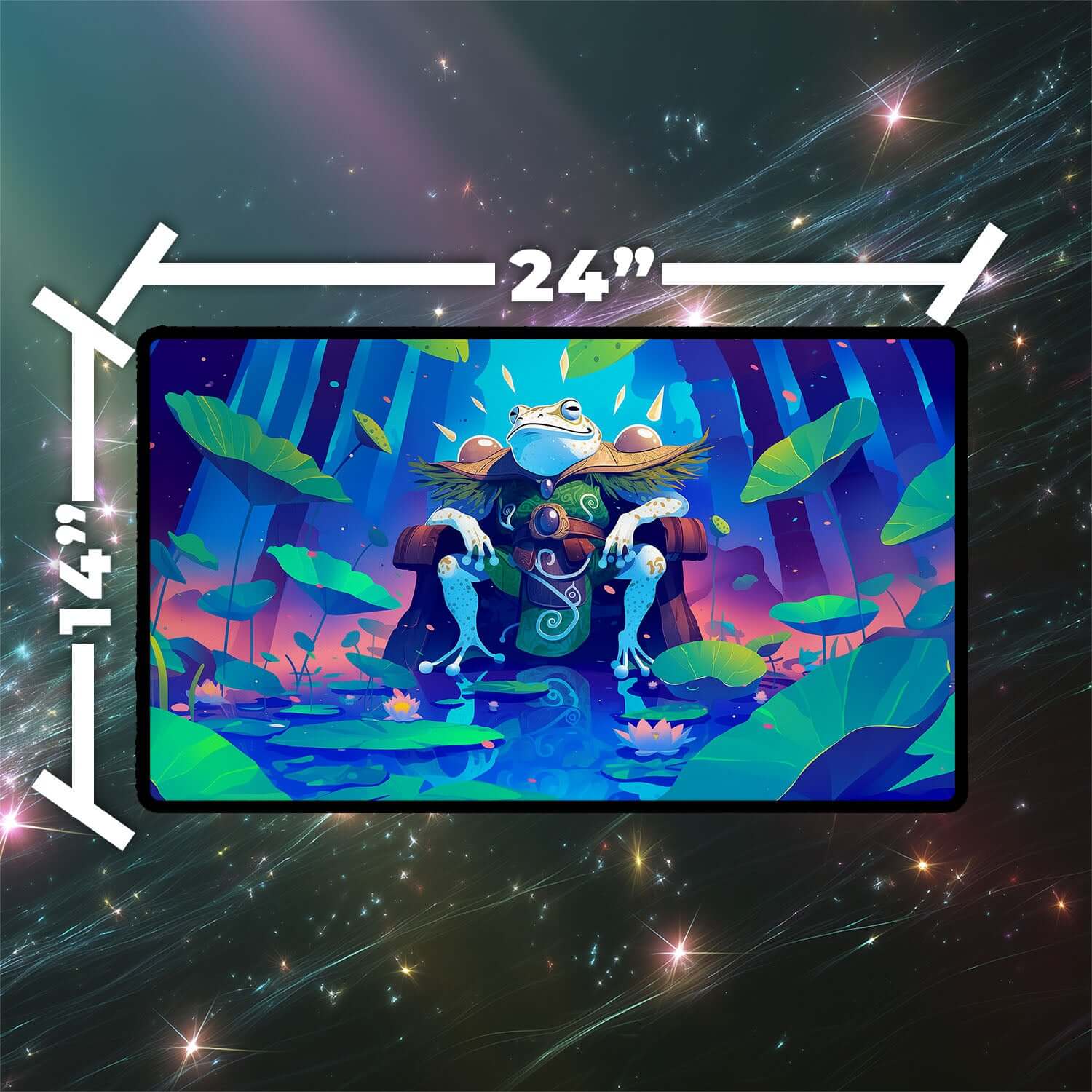 Glarb, Calamity’s Augur Playmat | Magic the Gathering Playmat | Frog King Playmat with Zones Option | 24x14 | 22x12 | 32x16 Sizes
