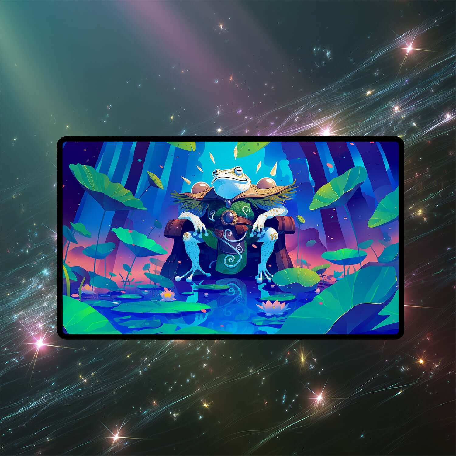 Glarb, Calamity’s Augur Playmat | Magic the Gathering Playmat | Frog King Playmat with Zones Option | 24x14 | 22x12 | 32x16 Sizes
