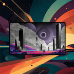 Cosmic Shadow Duo Playmat | Retro Space Poster Mat