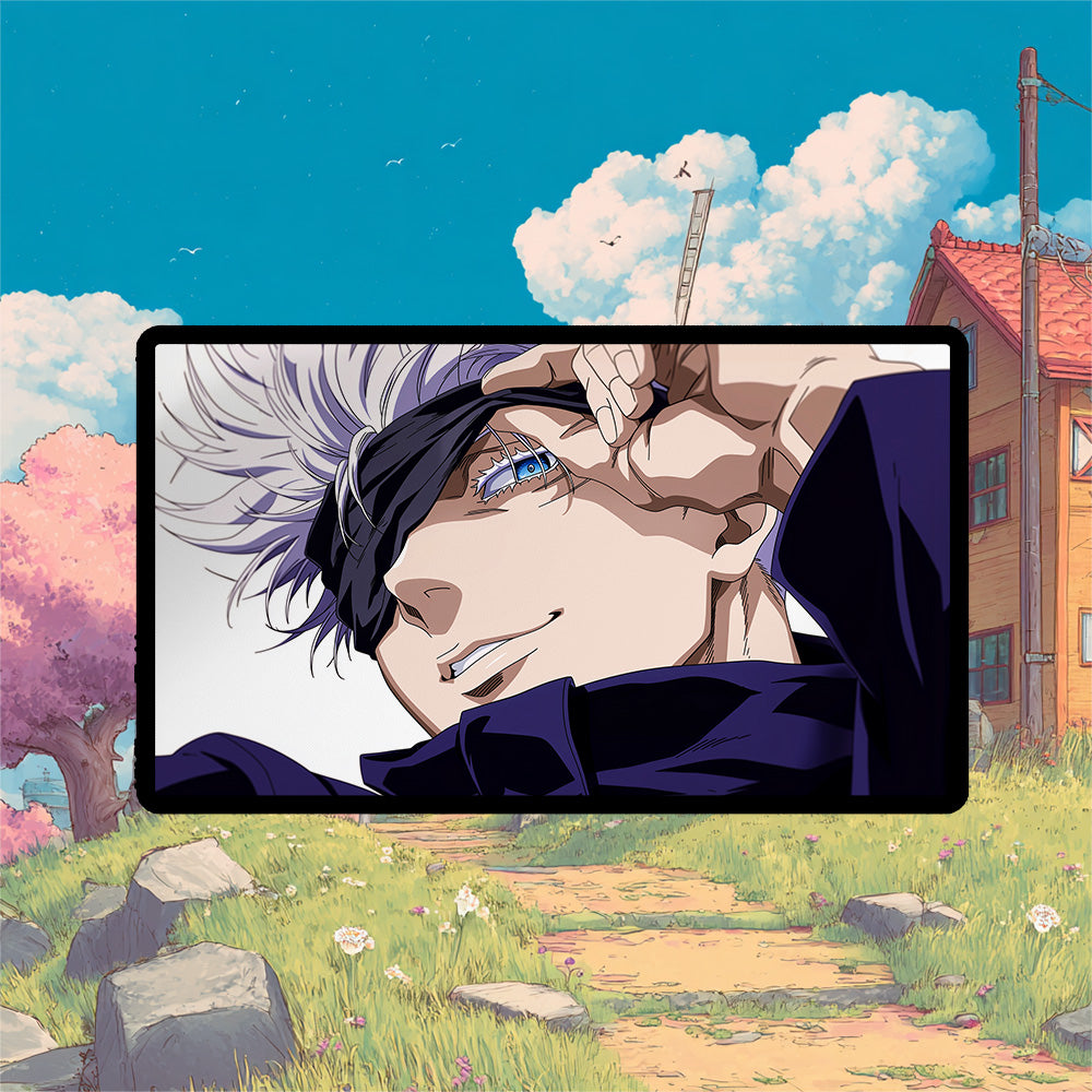 Gojo Satoru Playmat | Jujutsu Kaisen Art | Anime Playmat No Zones | 24x14 | 32x16 Sizes