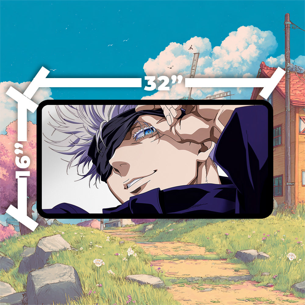 Gojo Satoru Playmat | Jujutsu Kaisen Art | Anime Playmat No Zones | 24x14 | 32x16 Sizes