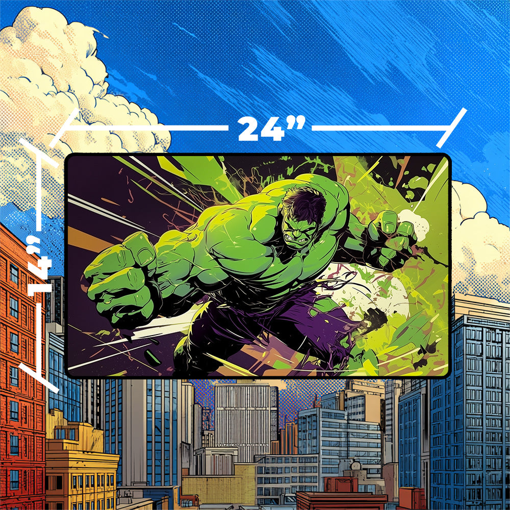 Green Monster Playmat | Explosive Comic Smash Art