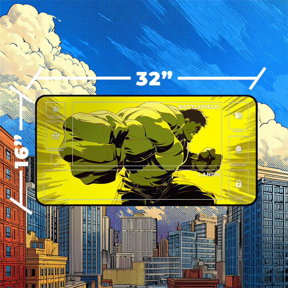 Raging Green Giant Playmat | Bold Comic Smash Art