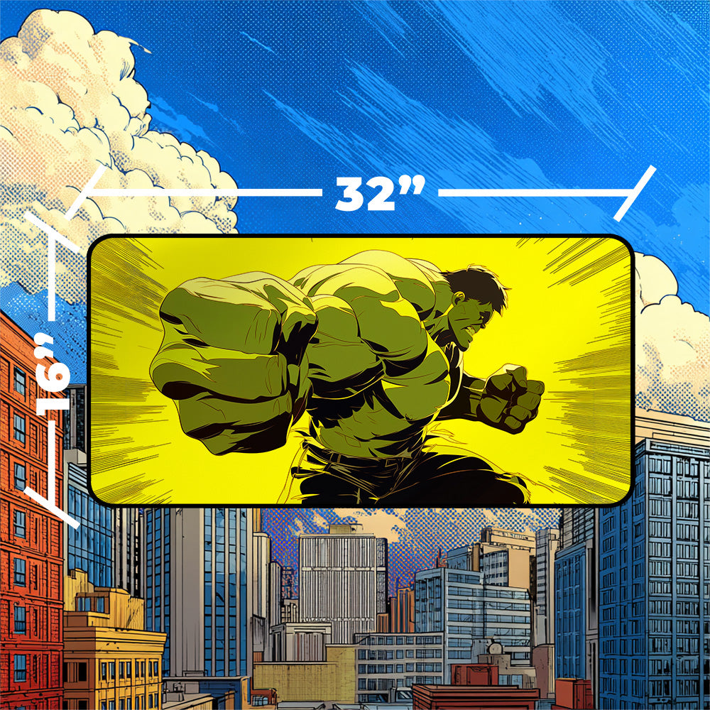 Raging Green Giant Playmat | Bold Comic Smash Art