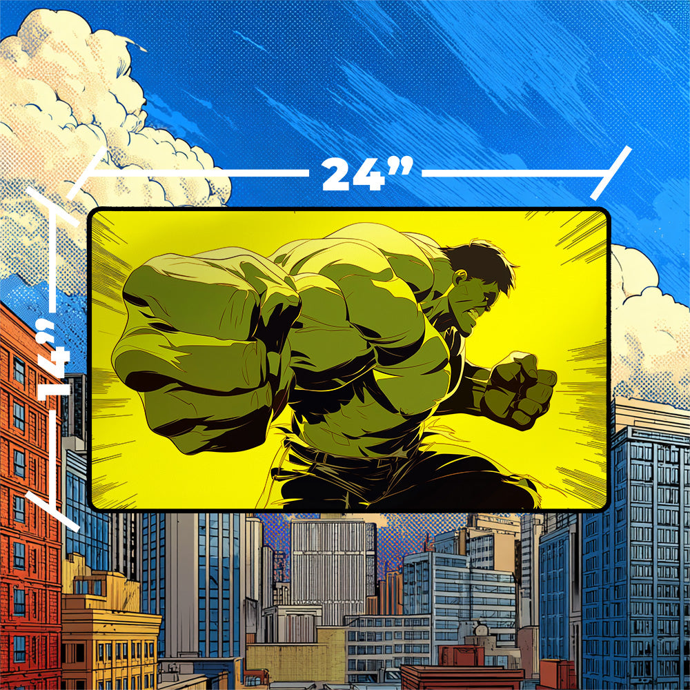 Raging Green Giant Playmat | Bold Comic Smash Art