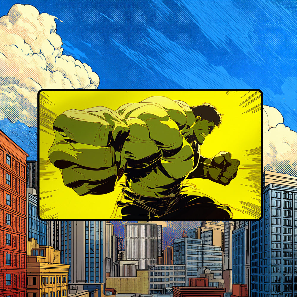 Raging Green Giant Playmat | Bold Comic Smash Art