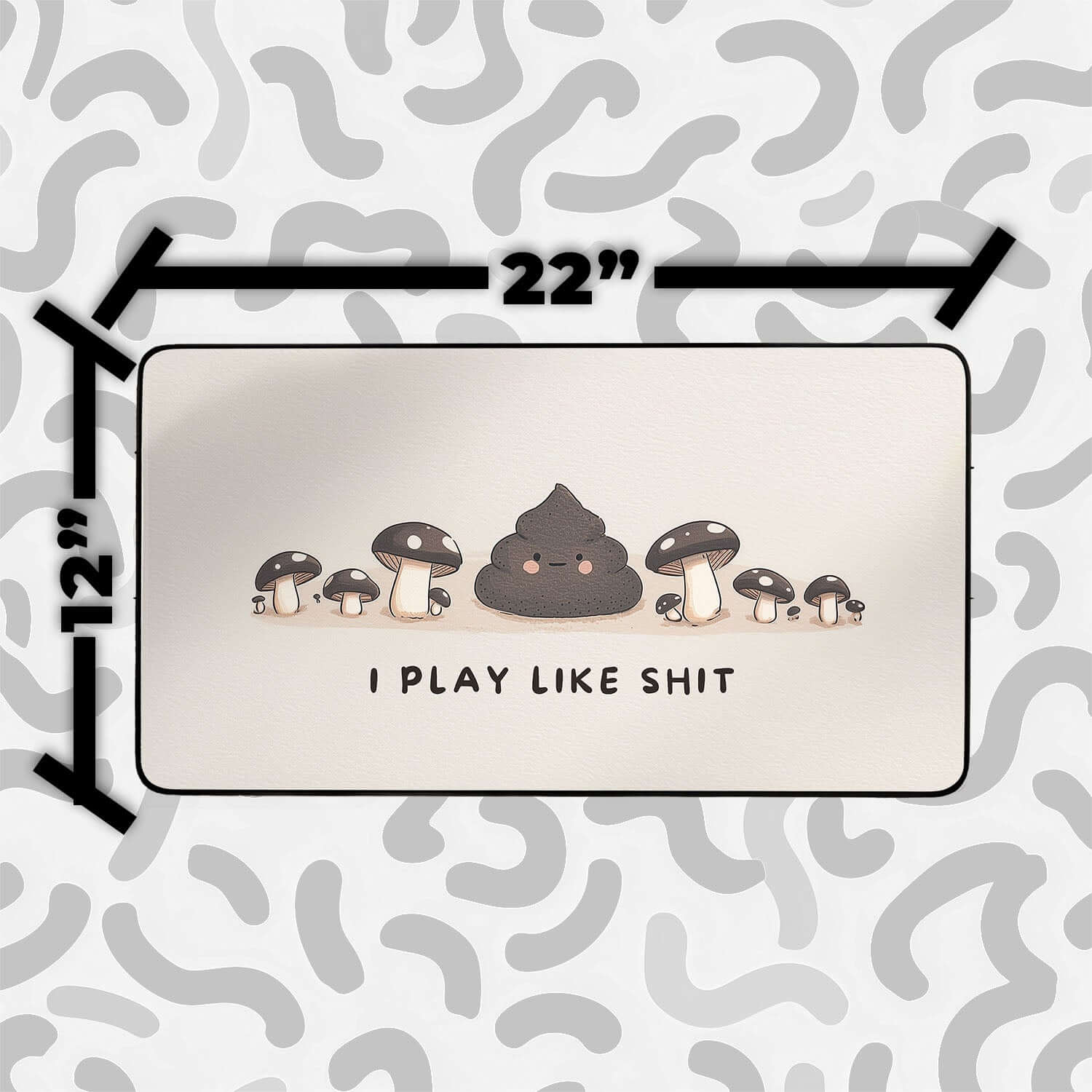 I Play Like Shit Funny Playmat | Magic the Gathering Playmat | Gag Gift for Card Players with Zones Option | 24x14 | 22x12 | 32x16 Sizes