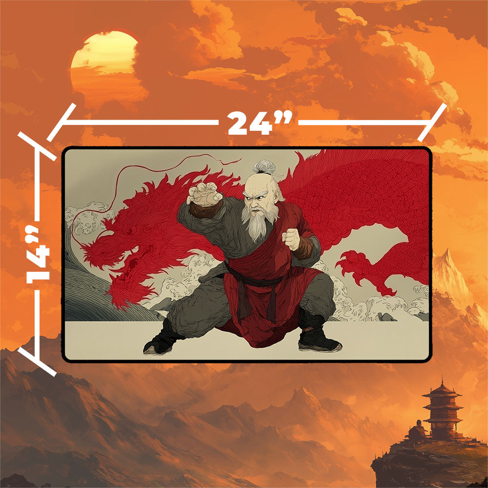 Iroh Playmat | Magic the Gathering Playmat | Dragon of the West Ukiyo-e Art With MTG Zones | 24x14 | 32x16 Sizes