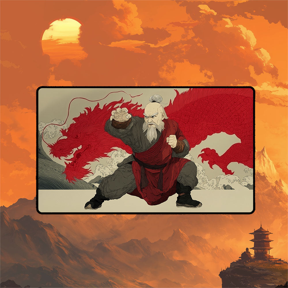 Iroh Playmat | Magic the Gathering Playmat | Dragon of the West Ukiyo-e Art With MTG Zones | 24x14 | 32x16 Sizes