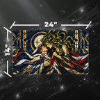Gorgon Sorceress Borderless Cathedral Glass Mercy Fantasy Playmat 24x14 32x16