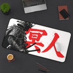 Samurai Profile Kanji Playmat | Minimalist Ink Mat