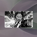 Manga Assassin Playmat (Borderless) | Black White Ink Mat