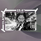 Manga Assassin Playmat (Borderless) | Black White Ink Mat
