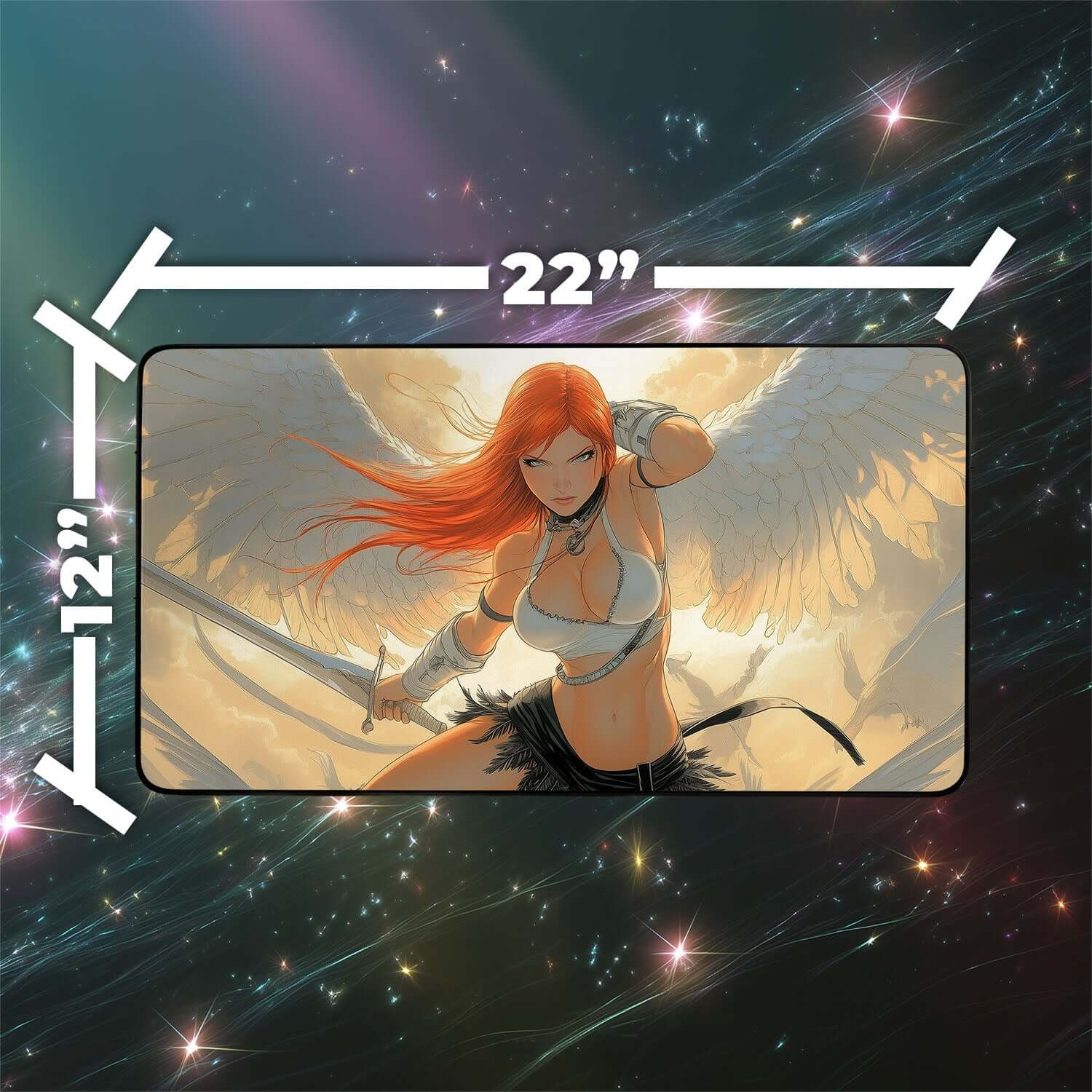Kaalia of the Vast Playmat | Magic the Gathering Playmat | Redhead Angel Playmat with Zones Option | 24x14 | 22x12 | 32x16 Sizes