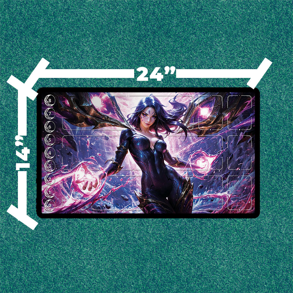 Kai’Sa Riftbound Playmat | League of Legends TCG Playmat | Void Marksman Anime Art With Zones Option | 24x14 Size