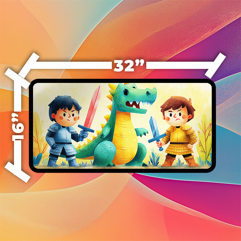 Storybook Dragon Playmat | Premium TCG Playmat No Zones Option | 24x14 | 32x16