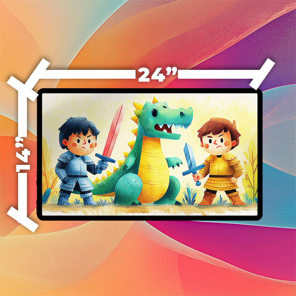 Storybook Dragon Playmat | Premium TCG Playmat No Zones Option | 24x14 | 32x16