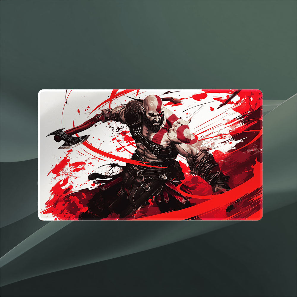 Kratos Playmat (Borderless) | Axe Strike | Magic the Gathering Playmat