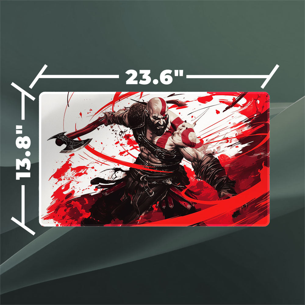 Kratos Playmat (Borderless) | Axe Strike | Magic the Gathering Playmat