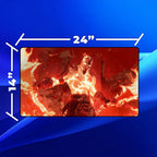 Spartan Warrior Rage Playmat | Blazing Fire Battle Mat