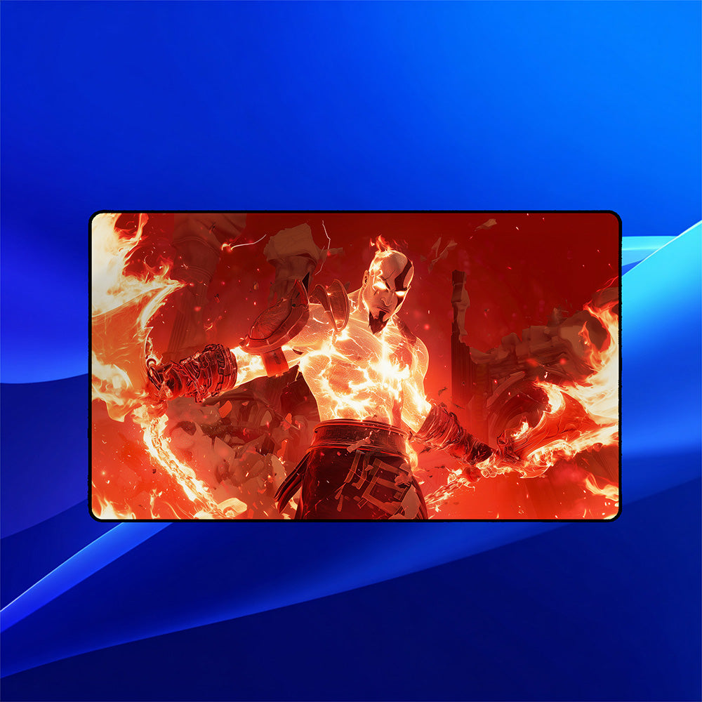 Spartan Warrior Rage Playmat | Blazing Fire Battle Mat