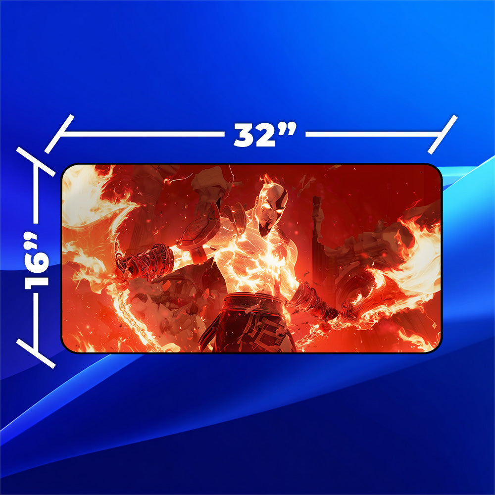 Spartan Warrior Rage Playmat | Blazing Fire Battle Mat