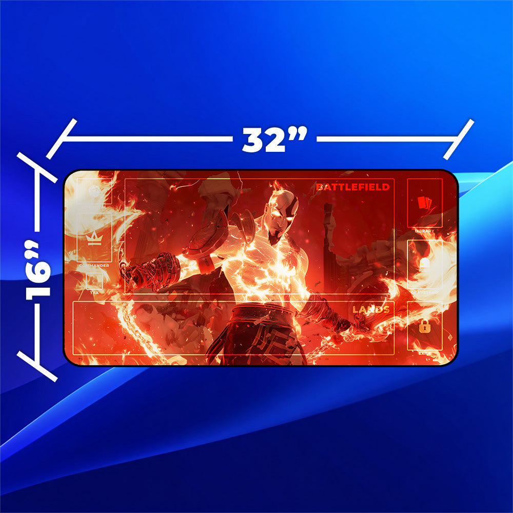 Spartan Warrior Rage Playmat | Blazing Fire Battle Mat