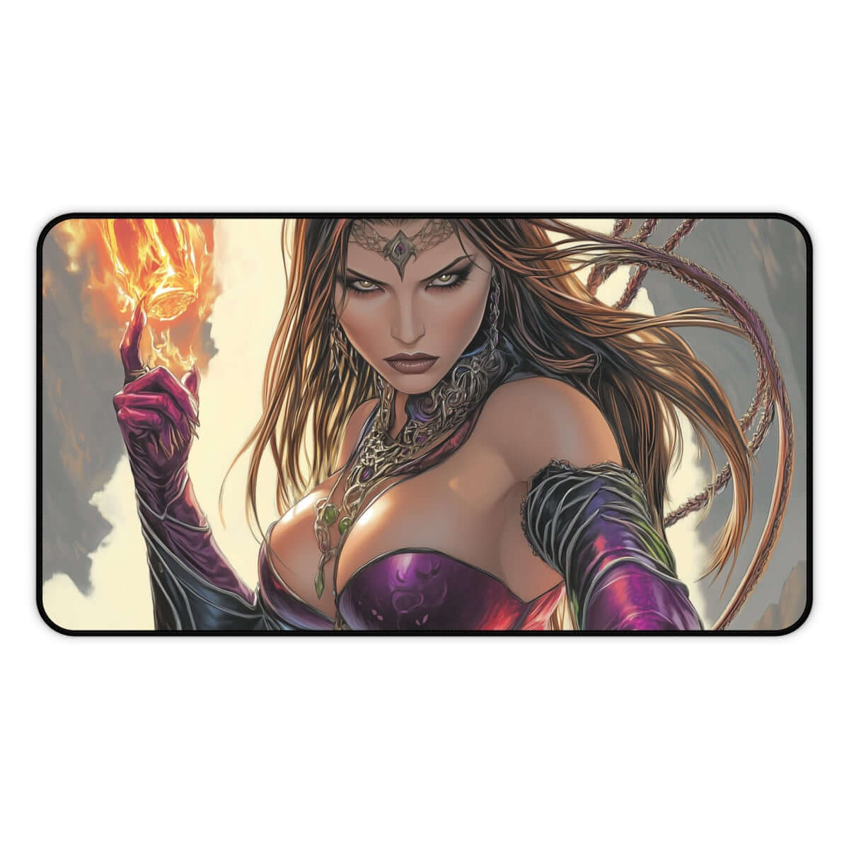 Liliana of the Veil Playmat | Magic the Gathering Playmat | Necromancer Playmat with Zones Option | 24x14 | 22x12 | 32x16 Sizes